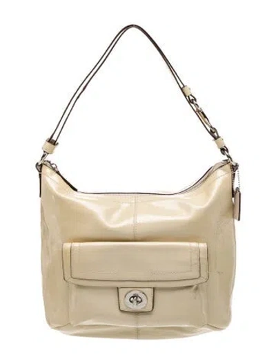 Pre-owned Coach Leather Shoulder Bag In Neutral