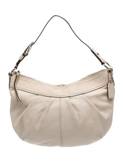 Pre-owned Coach Leather Shoulder Bag In Neutral