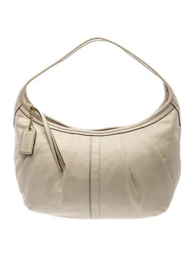 Pre-owned Coach Leather Shoulder Bag In Neutral