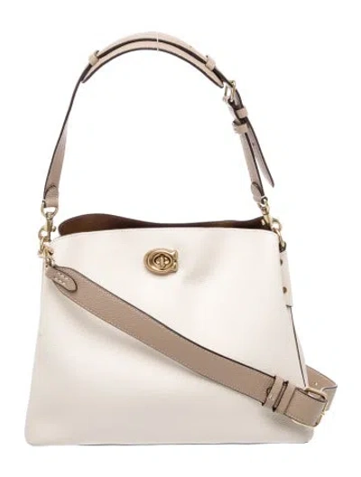Pre-owned Coach Leather Shoulder Bag In Neutral