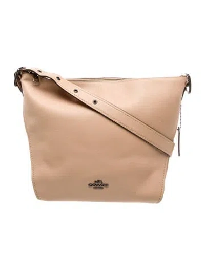 Pre-owned Coach Leather Shoulder Bag In Neutral
