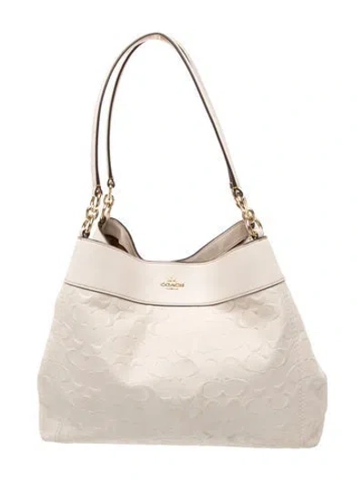 Pre-owned Coach Leather Shoulder Bag In Neutral