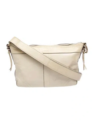 Pre-owned Coach Leather Shoulder Bag In Neutral