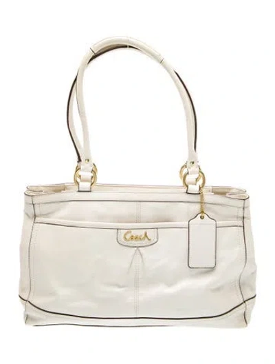 Pre-owned Coach Leather Shoulder Bag In Neutral