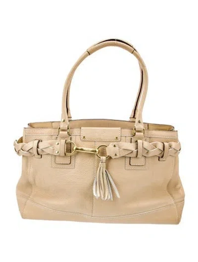 Pre-owned Coach Leather Shoulder Bag In Neutral