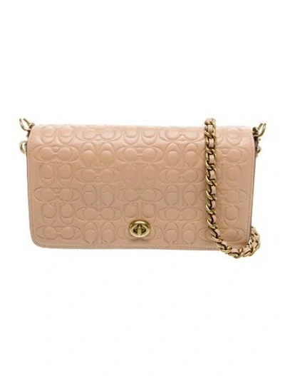 Pre-owned Coach Leather Shoulder Bag In Neutral