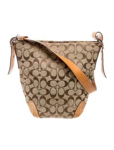 Pre-owned Coach Leather Shoulder Bag In Neutral