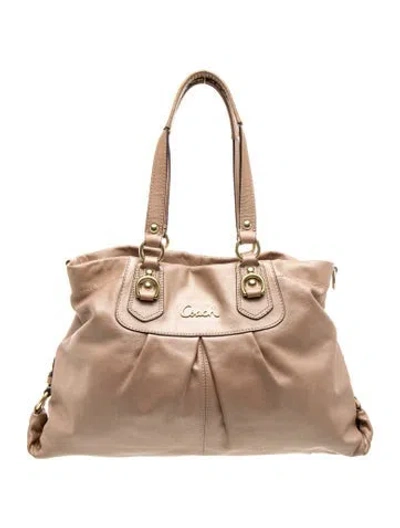 Pre-owned Coach Leather Shoulder Bag In Neutral