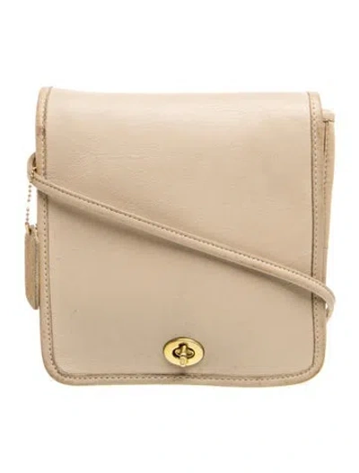 Pre-owned Coach Leather Shoulder Bag In Neutral