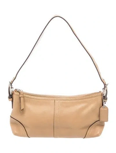 Pre-owned Coach Leather Shoulder Bag In Neutral