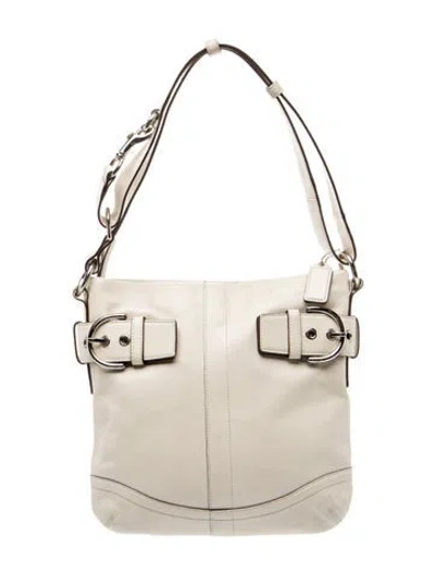 Pre-owned Coach Leather Shoulder Bag In Neutral