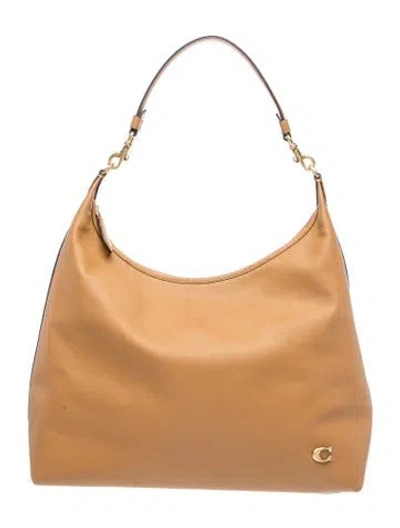 Pre-owned Coach Leather Shoulder Bag In Neutral