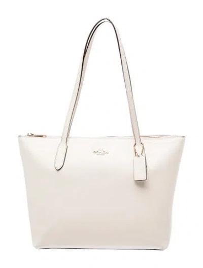 Pre-owned Coach Leather Shoulder Bag In Neutral