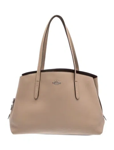 Pre-owned Coach Leather Shoulder Bag In Neutral