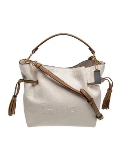 Pre-owned Coach Leather Shoulder Bag In Neutral