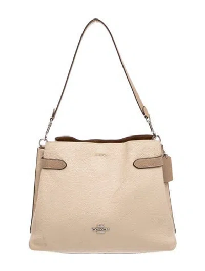 Pre-owned Coach Leather Shoulder Bag In Neutral
