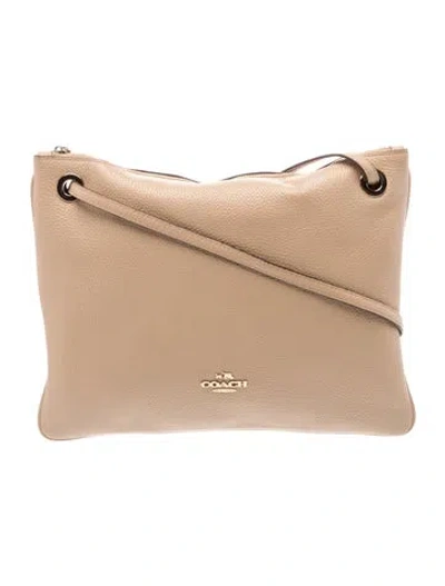 Pre-owned Coach Leather Shoulder Bag In Neutral