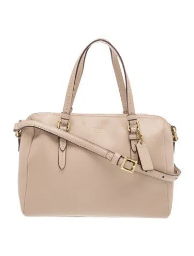 Pre-owned Coach Leather Shoulder Bag In Neutral