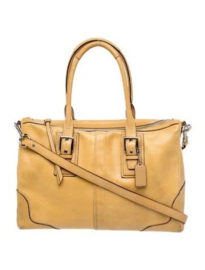 Pre-owned Coach Leather Shoulder Bag In Neutral