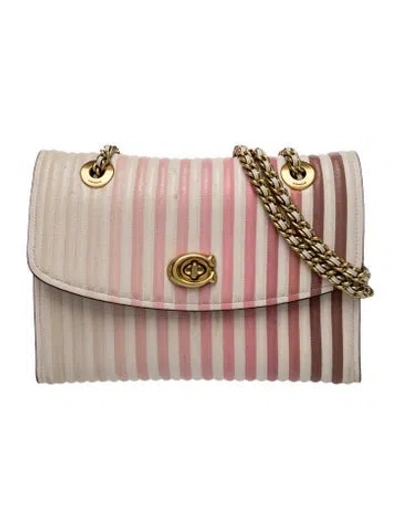 Pre-owned Coach Leather Shoulder Bag In Neutral