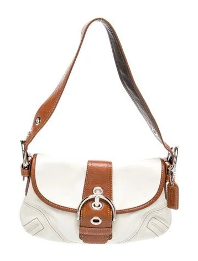 Pre-owned Coach Leather Shoulder Bag In Neutral