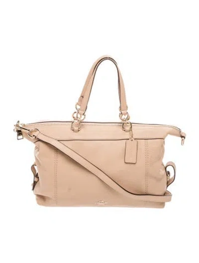 Pre-owned Coach Leather Shoulder Bag In Neutral