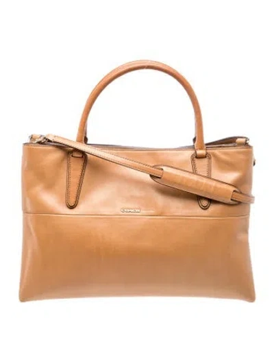 Pre-owned Coach Leather Shoulder Bag In Neutral