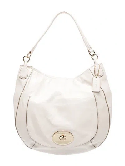 Pre-owned Coach Leather Shoulder Bag In Neutral