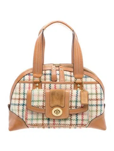 Pre-owned Coach Leather Shoulder Bag In Neutral