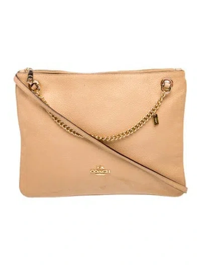 Pre-owned Coach Leather Shoulder Bag In Neutral