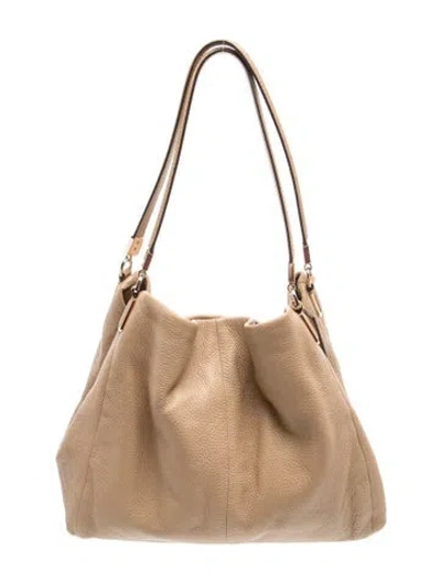 Pre-owned Coach Leather Shoulder Bag In Neutral