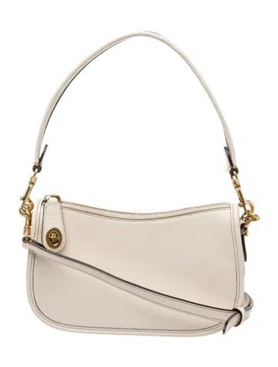 Pre-owned Coach Leather Shoulder Bag In Neutral