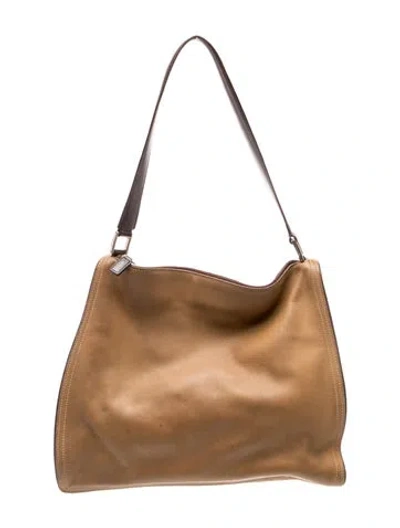Pre-owned Coach Leather Shoulder Bag In Neutral