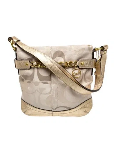 Pre-owned Coach Leather Shoulder Bag In Neutral