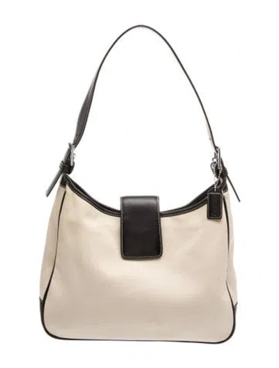 Pre-owned Coach Leather Shoulder Bag In Neutral