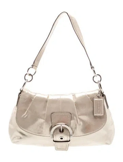 Pre-owned Coach Leather Shoulder Bag In Neutral