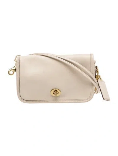 Pre-owned Coach Leather Shoulder Bag In Neutral