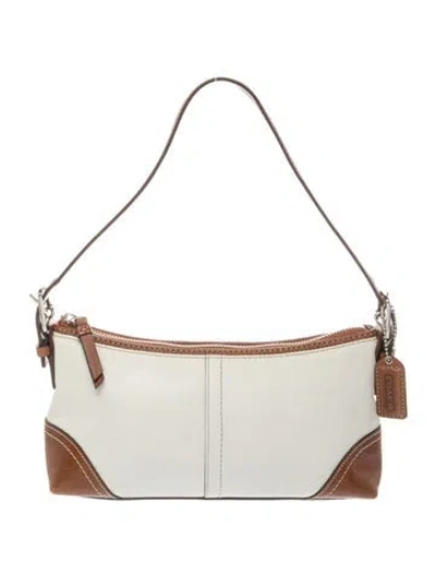 Pre-owned Coach Leather Shoulder Bag In Neutral