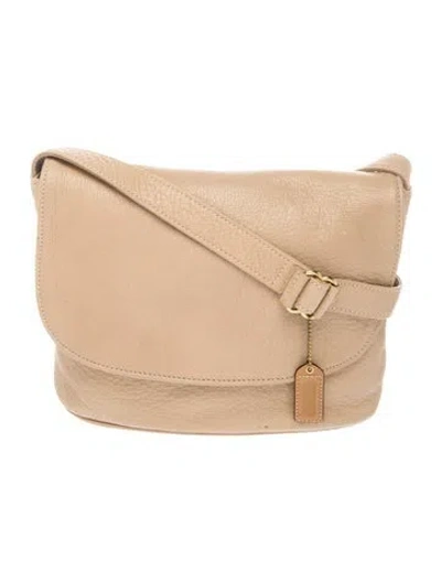 Pre-owned Coach Leather Shoulder Bag In Neutral
