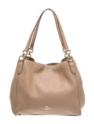 Pre-owned Coach Leather Shoulder Bag In Neutral