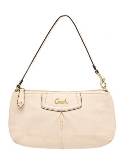 Pre-owned Coach Leather Shoulder Bag In Neutral