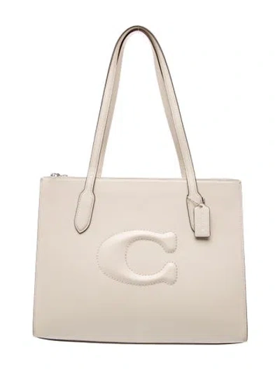 Pre-owned Coach Leather Shoulder Bag In Neutral