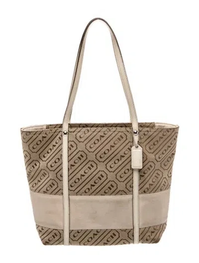 Pre-owned Coach Leather Shoulder Bag In Neutral