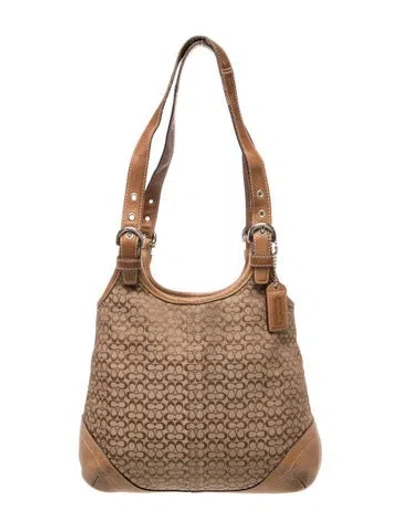 Pre-owned Coach Leather Shoulder Bag In Neutral