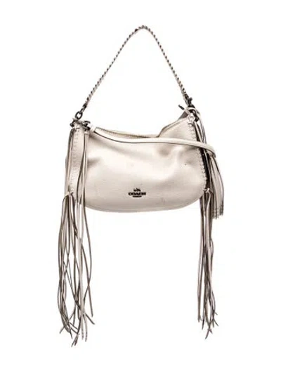 Pre-owned Coach Leather Shoulder Bag In Neutral