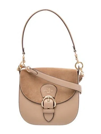 Pre-owned Coach Leather Shoulder Bag In Neutral