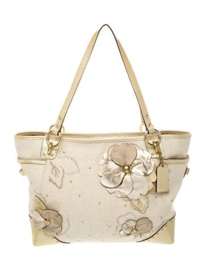 Pre-owned Coach Leather Shoulder Bag In Neutral