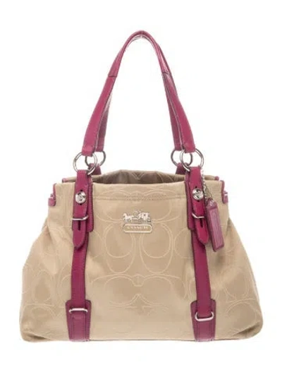 Pre-owned Coach Leather Shoulder Bag In Neutral