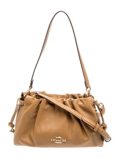 Pre-owned Coach Leather Shoulder Bag In Neutral