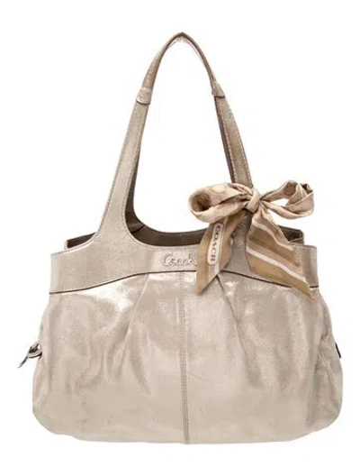 Pre-owned Coach Leather Shoulder Bag In Neutral